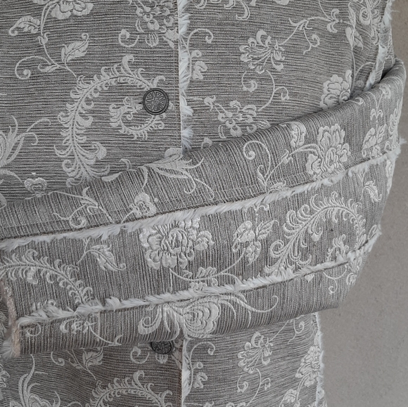 Chico's Women's Jacket Brocade Fuax Fur Fringe - Picture 8 of 15